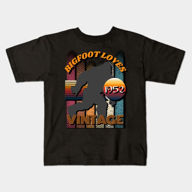 Bigfoot Loves Vintage 1952 Kids T-Shirt by Scovel Design Shop